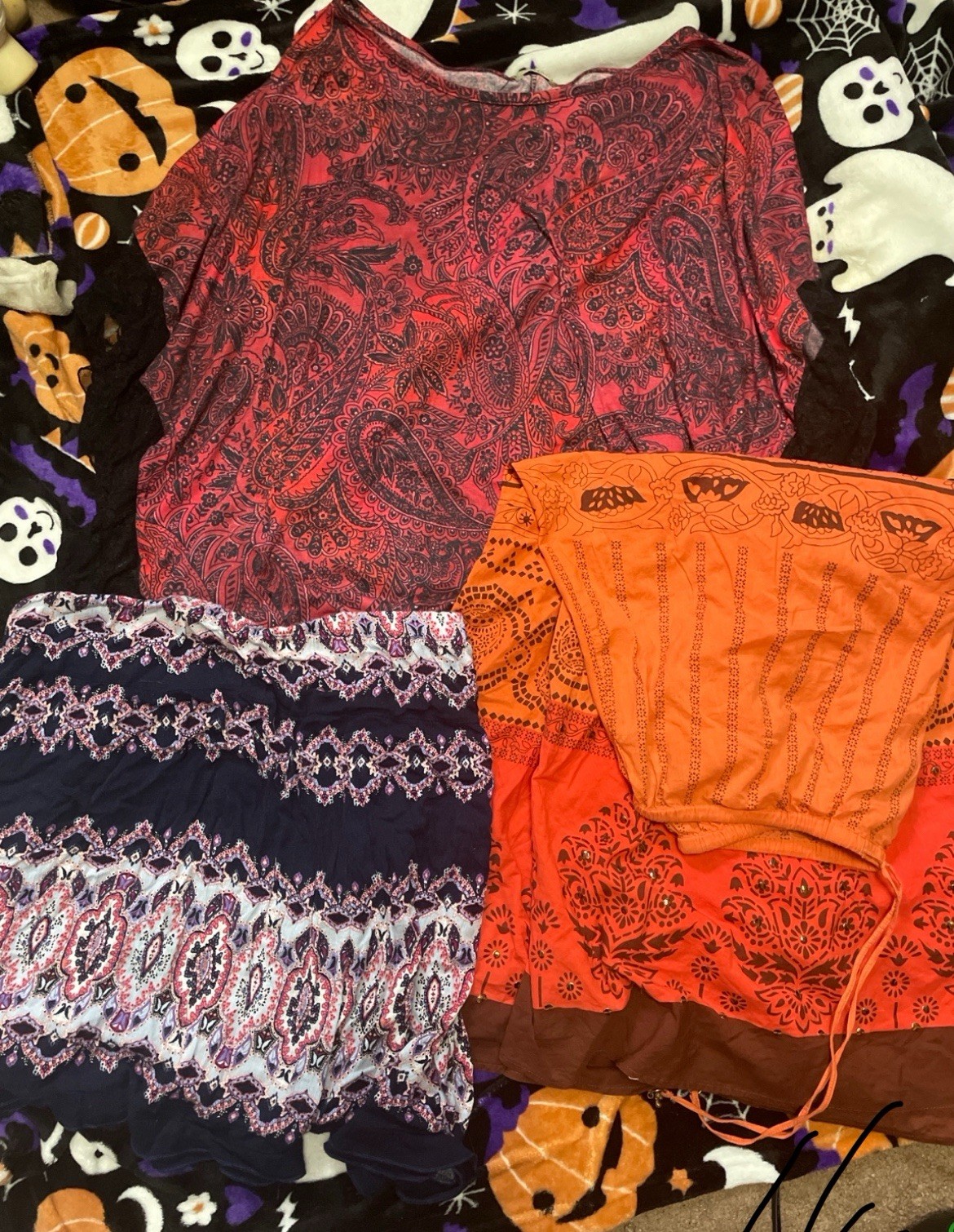 Nicolette & Croft & Barrow Women’s Size L Paisley Top + 2 Skirts Cotton/Rayon