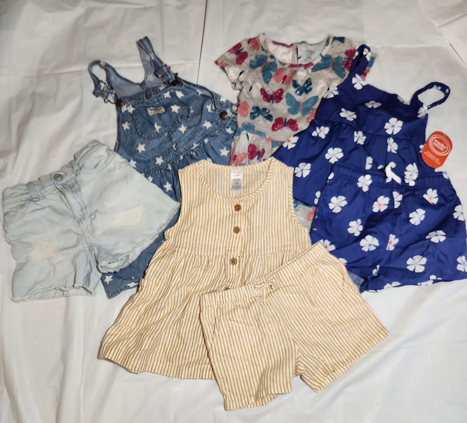 Girl&rsquo;s 5T Summer Clothes Bundle Lot Of 5 Oshkosh B&rsquo;Gosh, Carter&rsquo;s, Wonder Nation