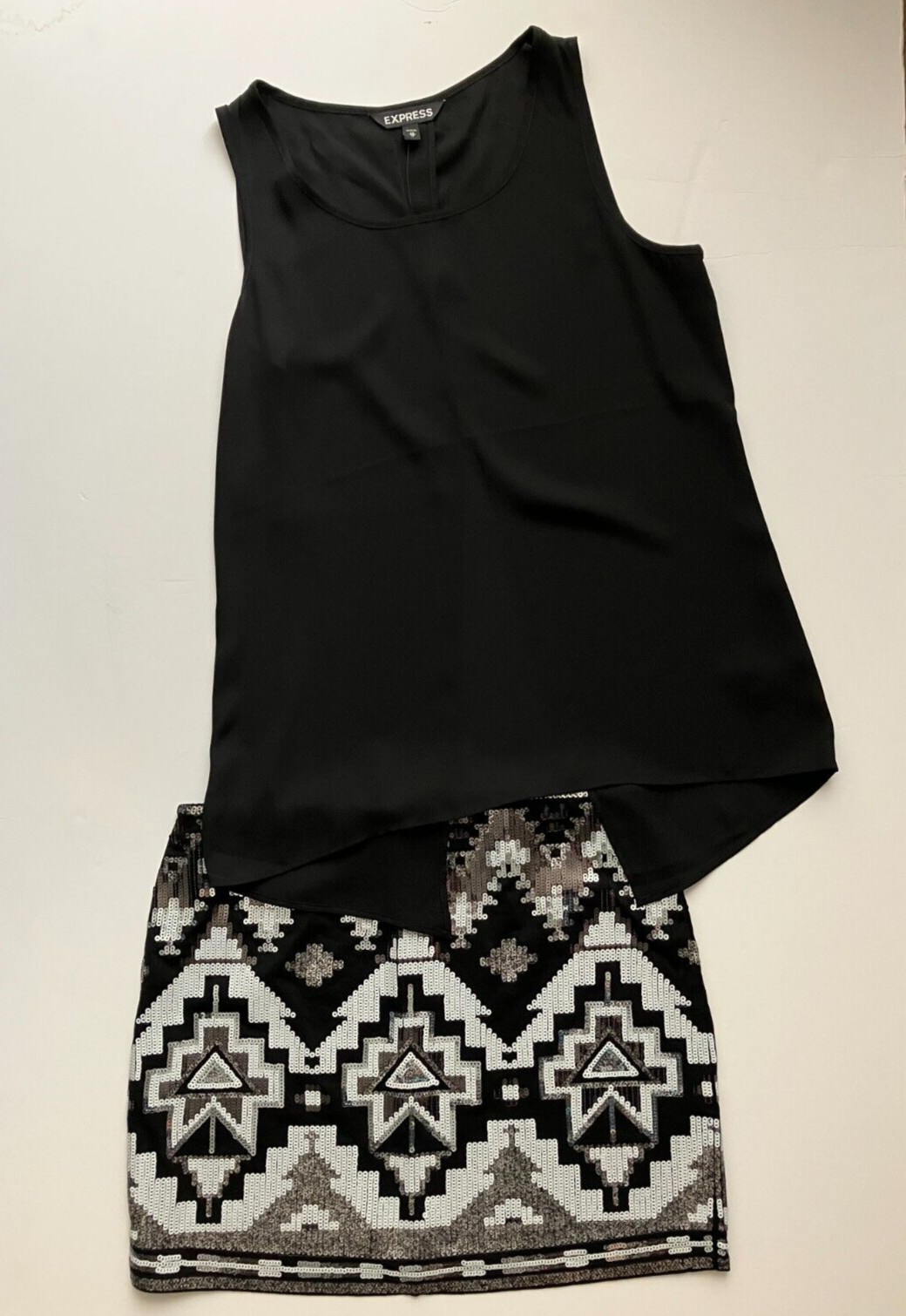 Express Fashion Lot of 8 items, 4 outfits Sequin Party XS NWT please read
