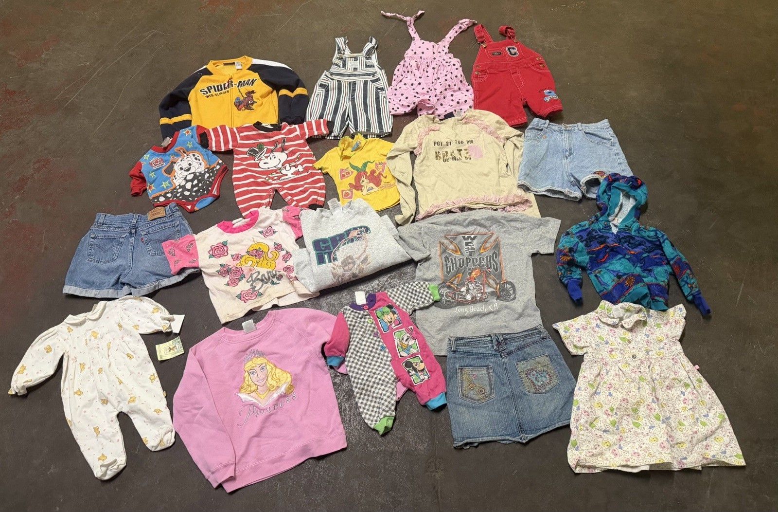 Vintage 90s Kids Clothes Wholesale Lot Disney Oshkosh Princesses Guess
