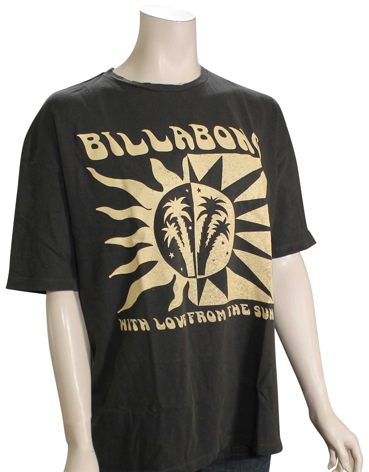 Billabong With Love From The Sun Women&rsquo;s T-Shirt – Off Black – New
