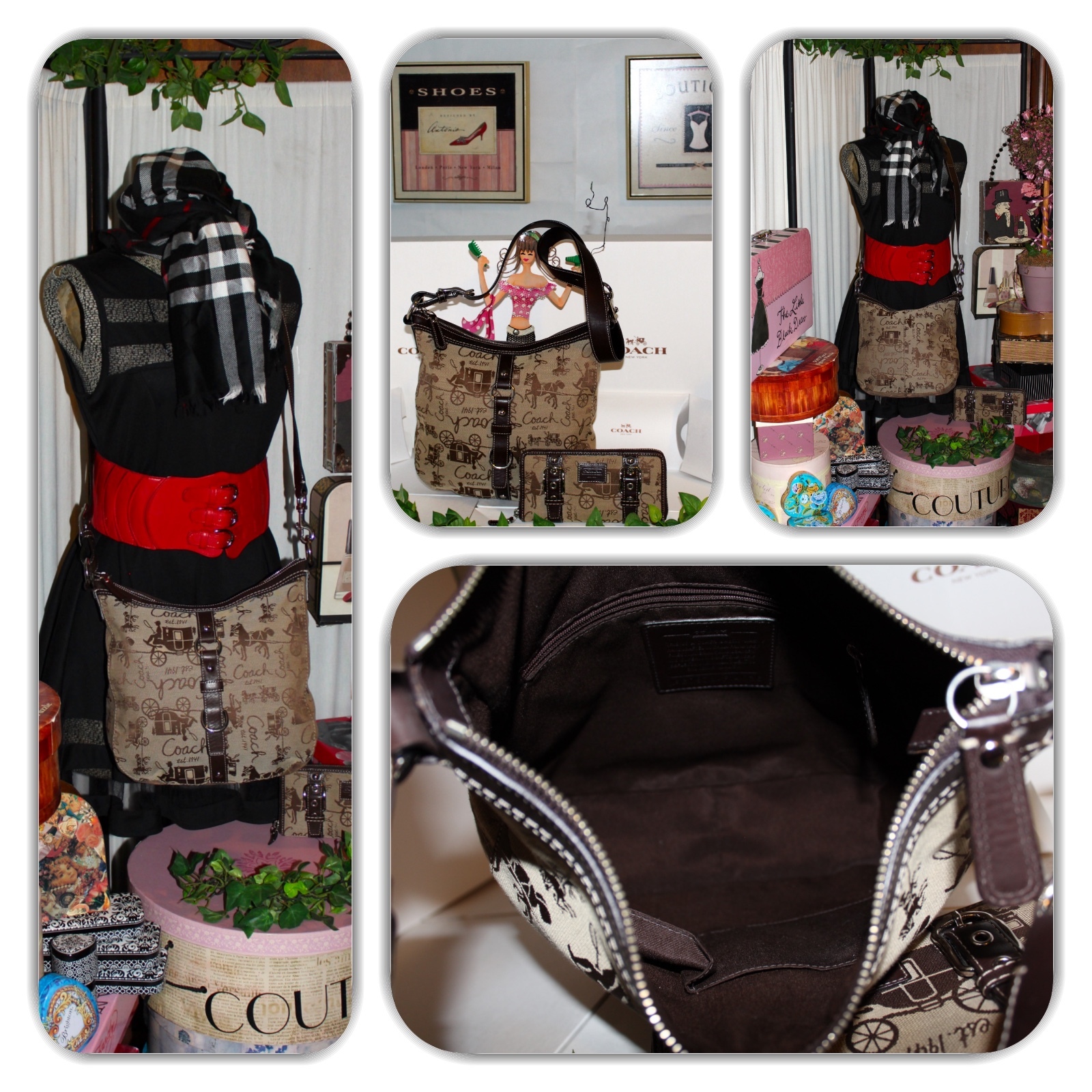 COUTURE COACH KHAKI MATCHING HANDBAG SET! (LIMITED EDITION)