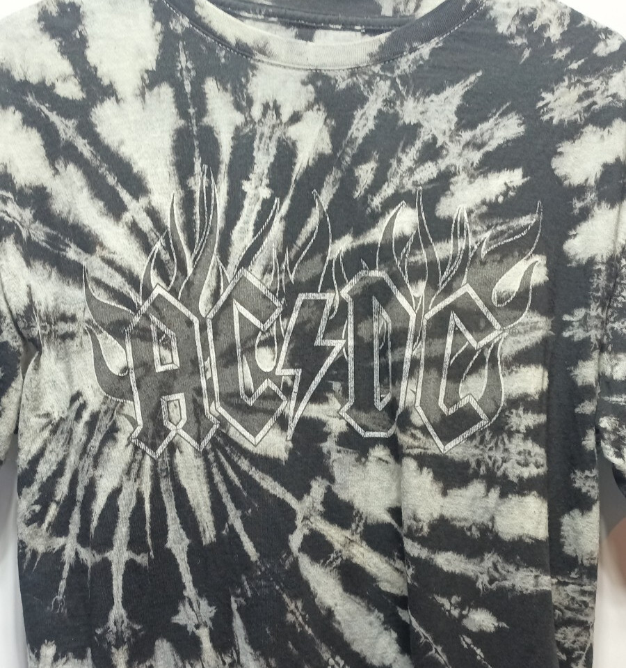 Acdc tye dye large t-shirt clothing rock band concert metal gibson angus young
