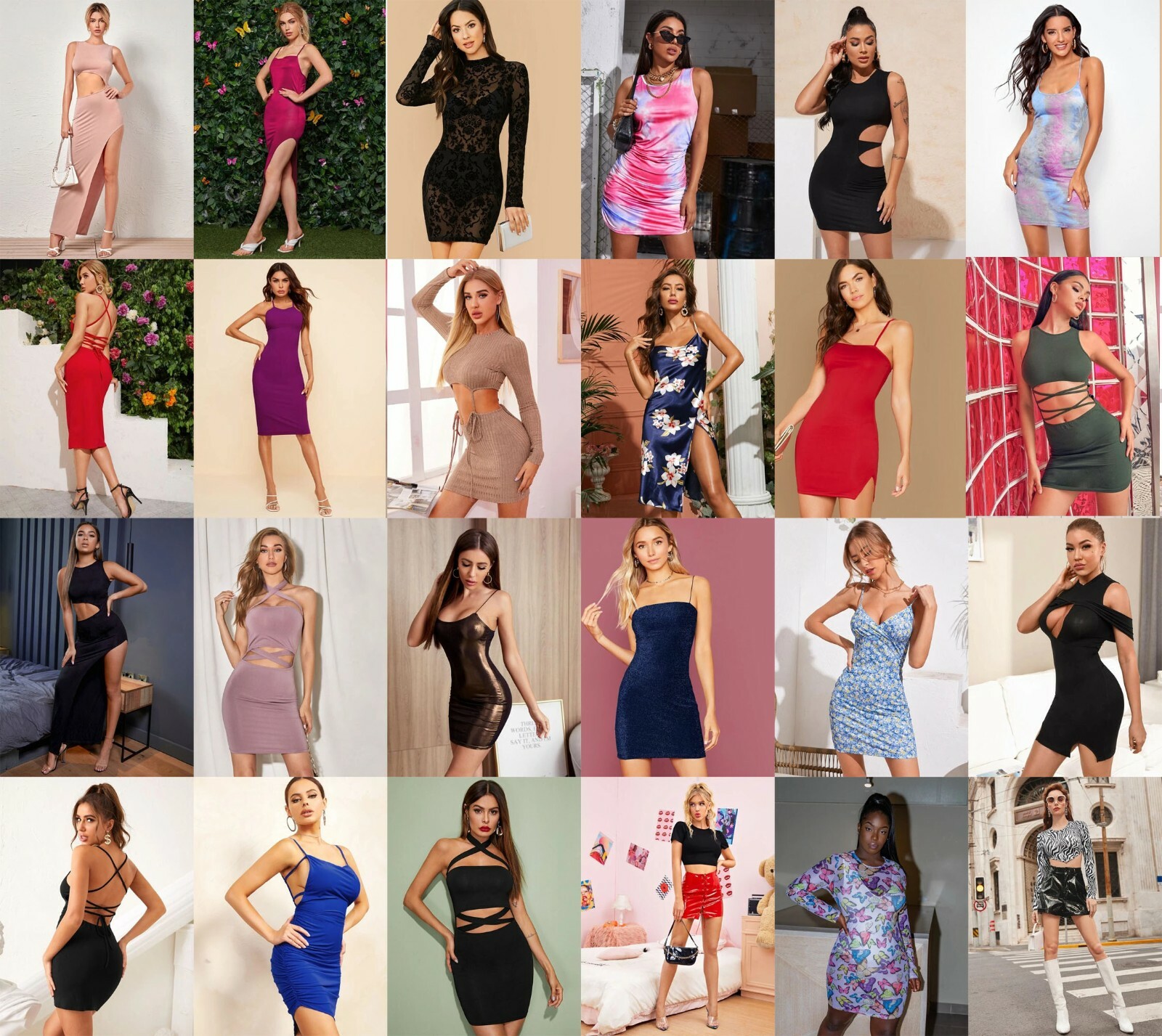 Lot 10 Pcs Women Dresses Tops Bottoms Mixed Cocktail Club Wear Apparel S M L XL