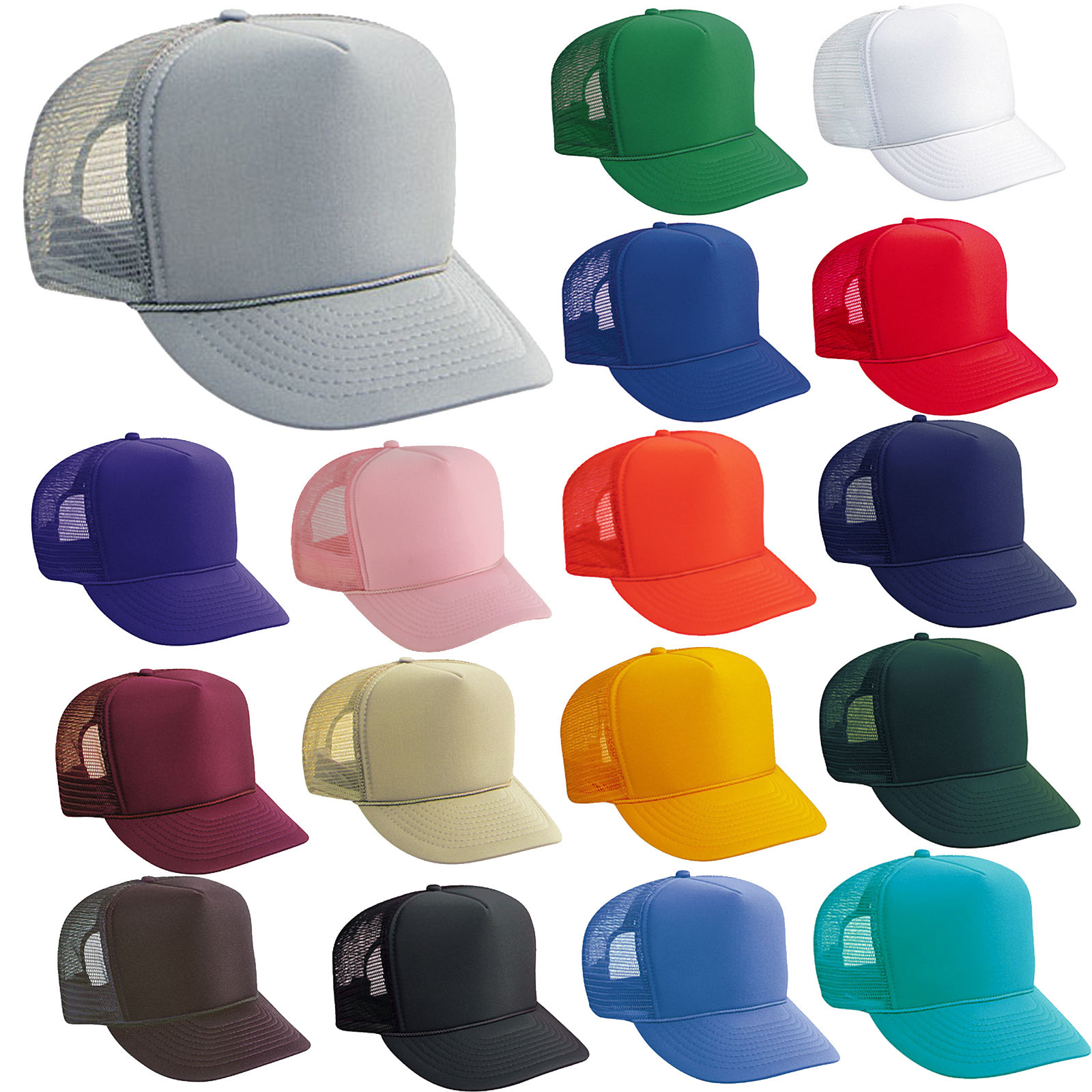 4 DOZEN TRUCKER HATS ~ WHOLESALE BULK LOT ~ 48 Mesh Caps Adjustable SNAPBACK