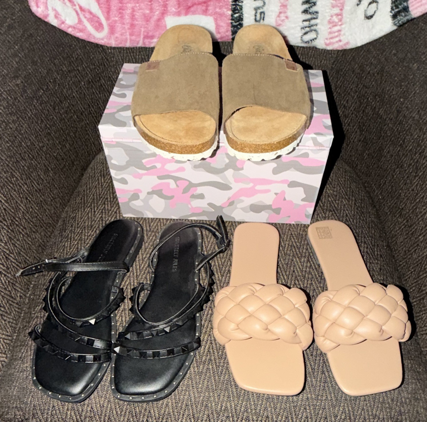 BioStep & Sincerely Jules Baby Girl Sandals Lot Size 8 Leather Studded Slides