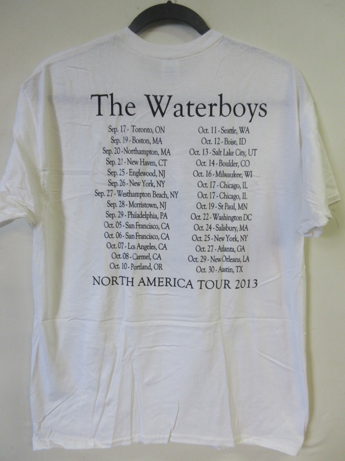 10X WHOLESALE THE WATERBOYS OFFICIAL 13 CONCERT MUSIC BAND T-SHIRTS EXTRA LARGE
