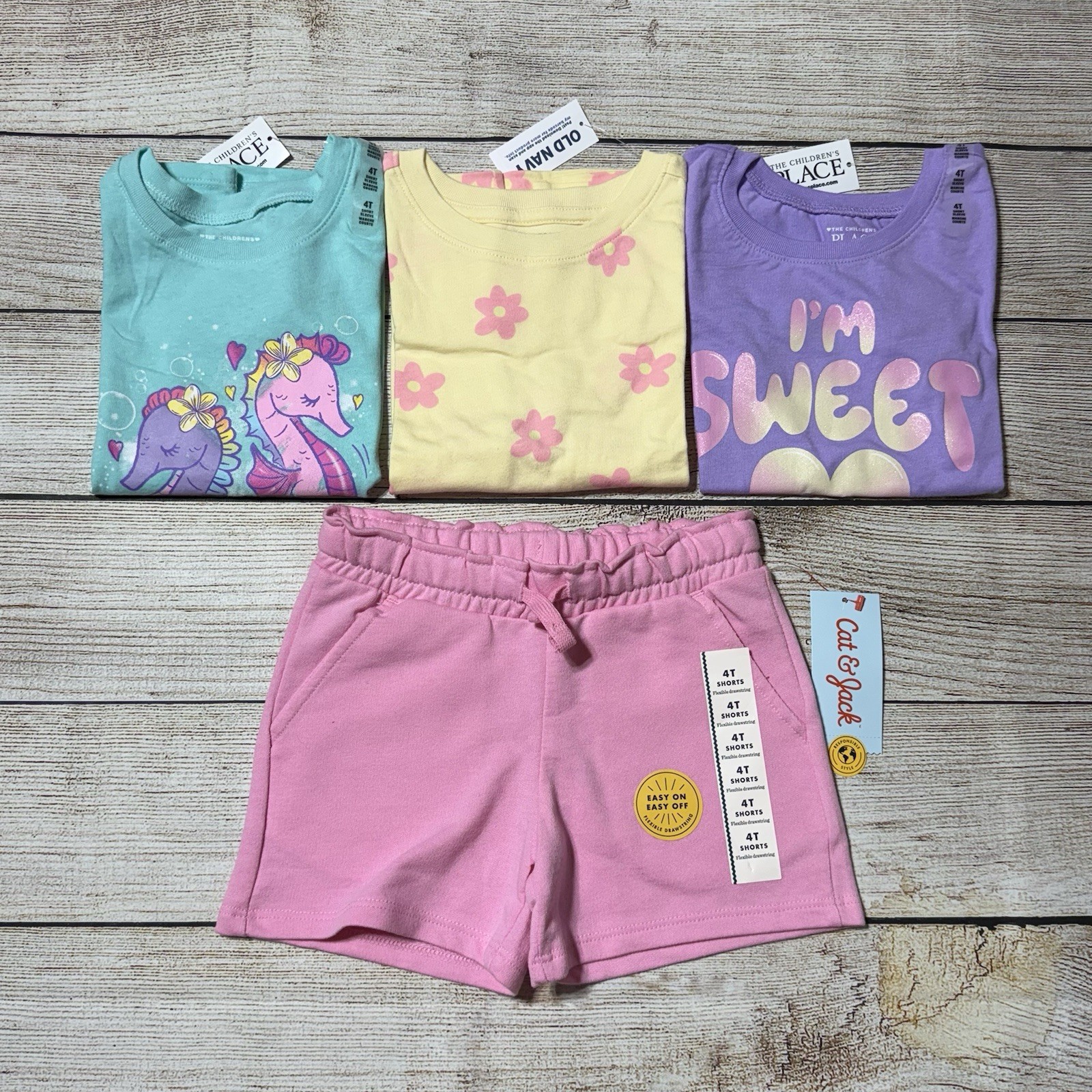 Toddler Girl Lot Size 4T. Spring And Summer Clothes 4 Pieces. Colorful And Comfy
