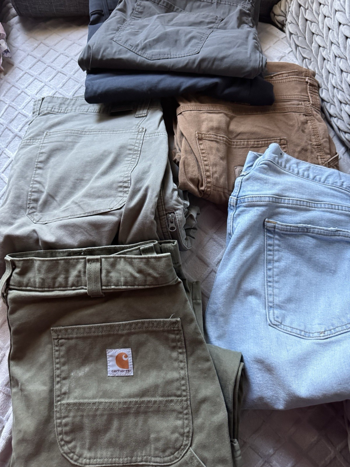Carhartt GAP Wrangler Goodfellow Men’s Pants/Jeans Lot 4 Solid 32×30-34×32