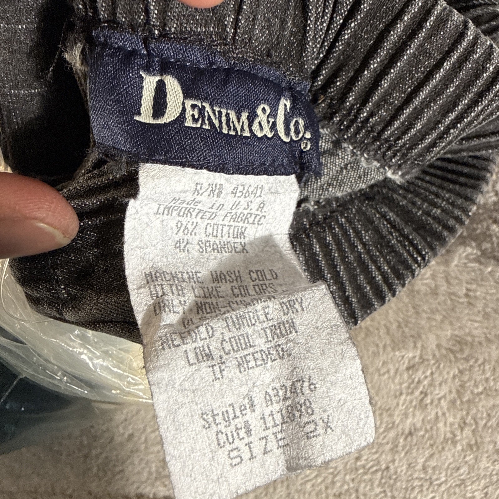 5 Pc QVC 2X Plus NWT Denim&Co Pants Lot:Aqua Floral/Blue Jean/Black/Lig&Drk Grey