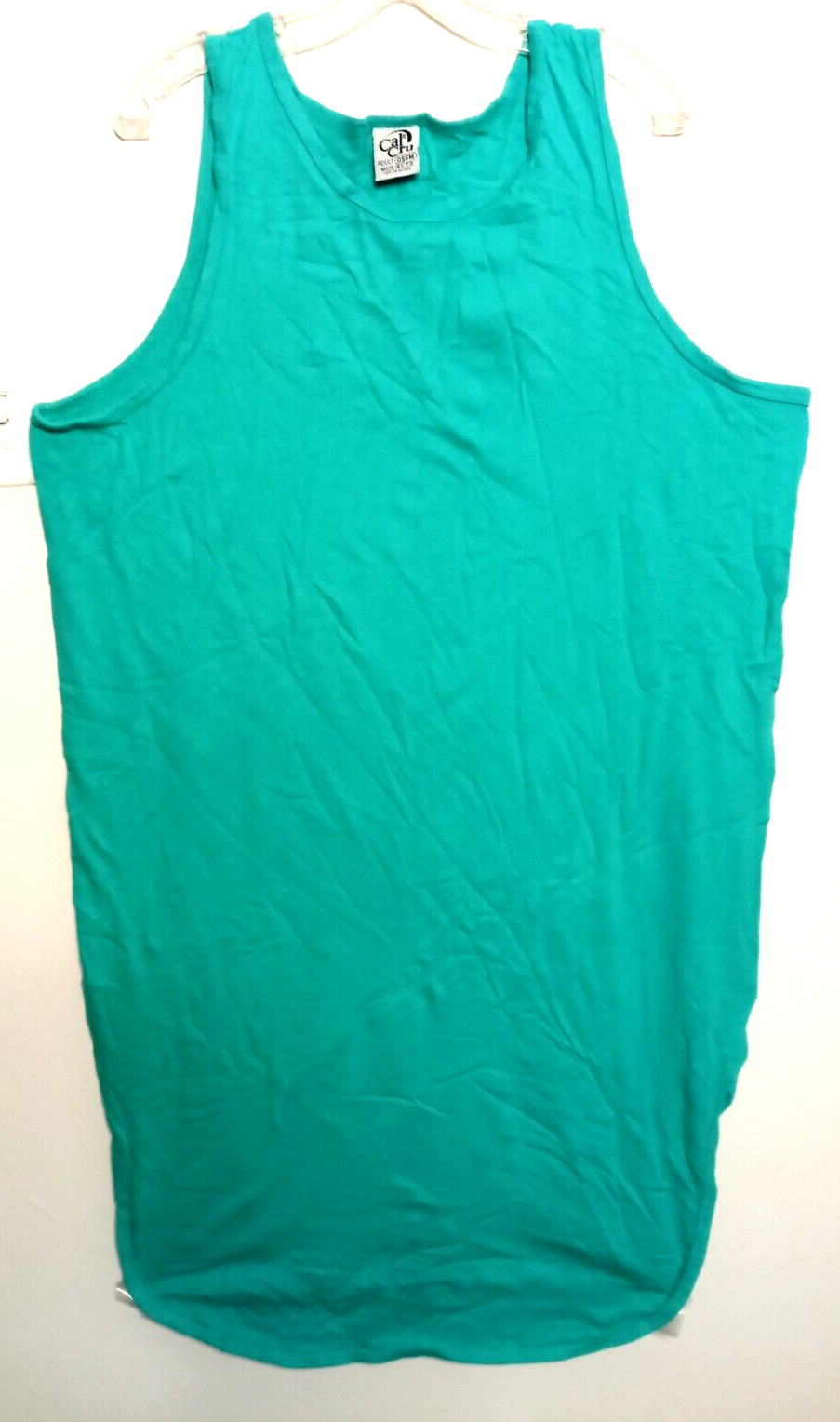Womens Tank Top Dress Green -By Cal Cru–100% Cotton