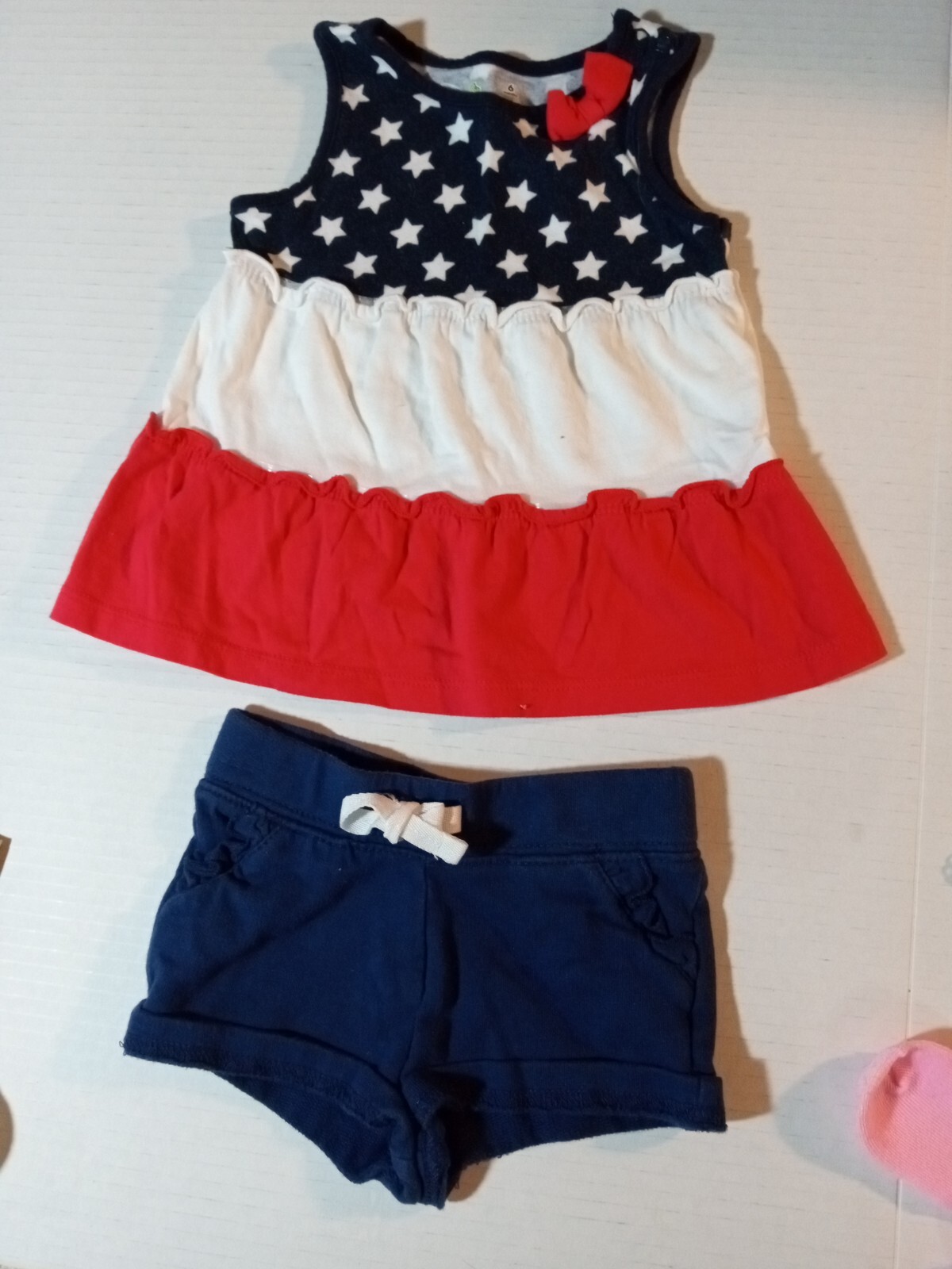 Lot baby girls clothes size 6 months Spring Summer 10 pc. EUC and NWT.Patriotic