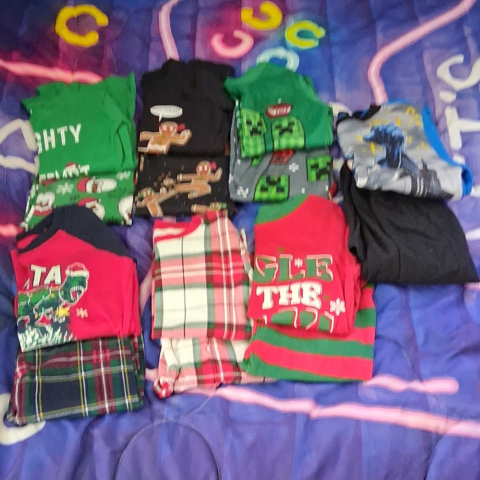 PJ Place Carter&rsquo;s Batman Boy Pajama Lot Size 6 Cotton Holiday Winter