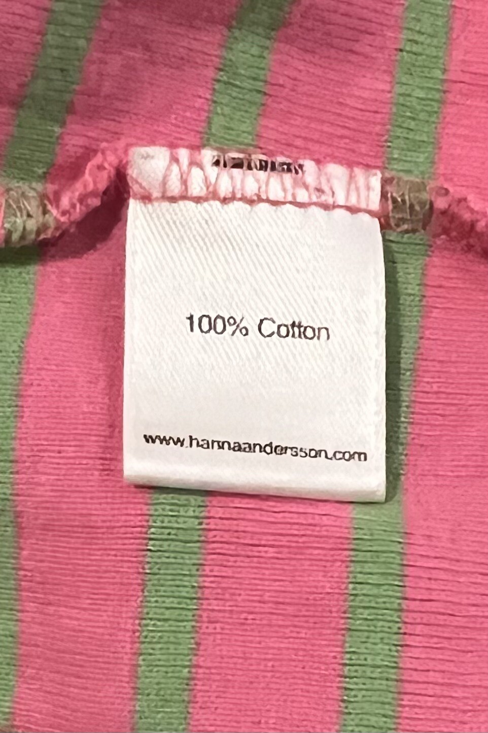 Hanna Andersson Opposite Stripe Pink Green Day Dress Play Dress Size 60 3-6m