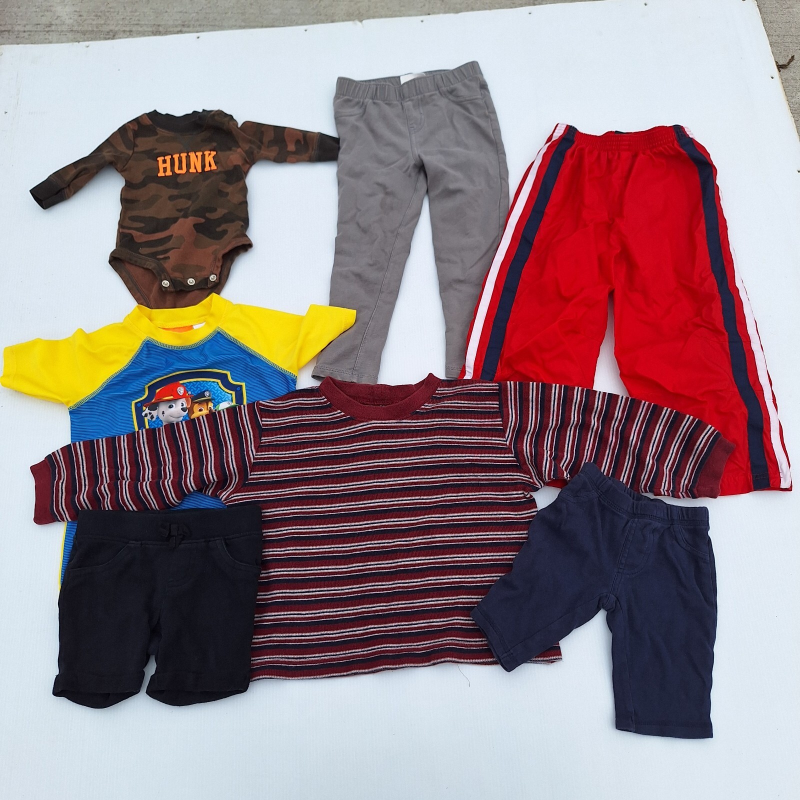 7 Pc Boys Lot Youth Sz 3T Tops Pants Shirts Shorts Clothes Fall Bin16