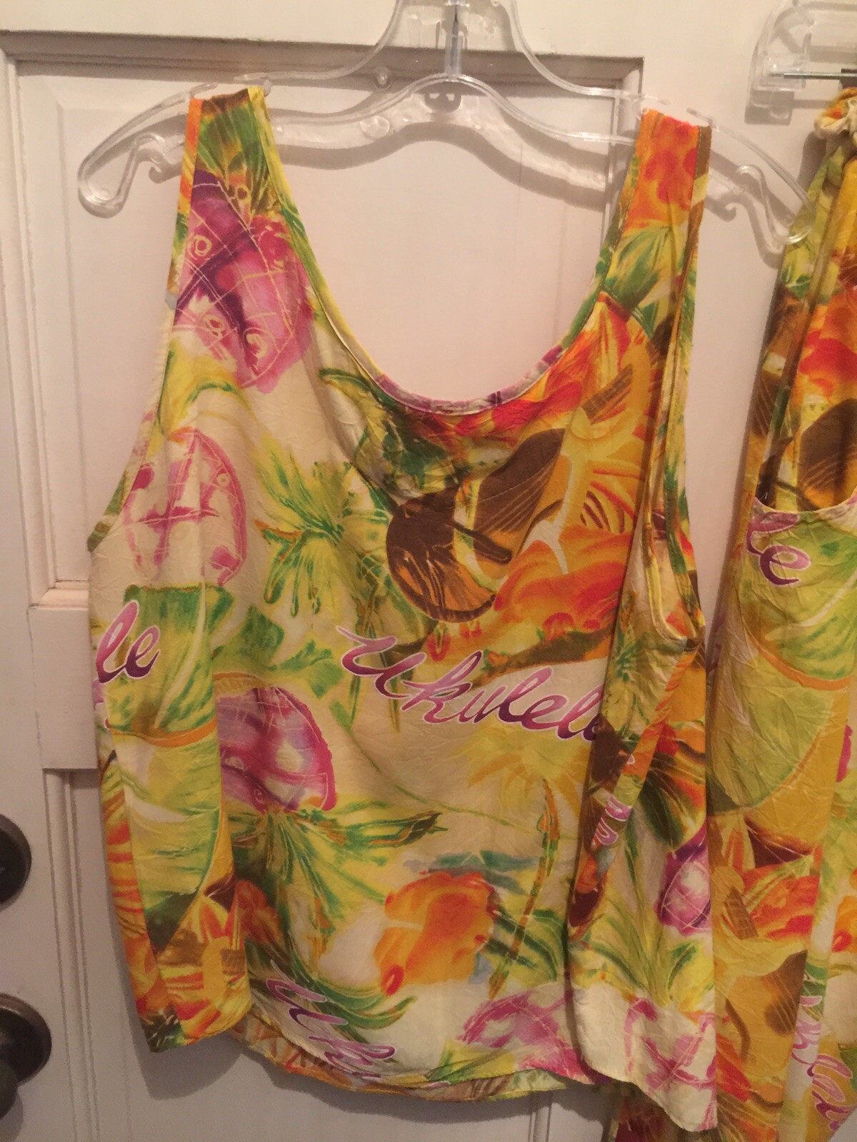 Jams World Vintage Floral Ukulele Pineapple Blouse And Pants Set XS/S
