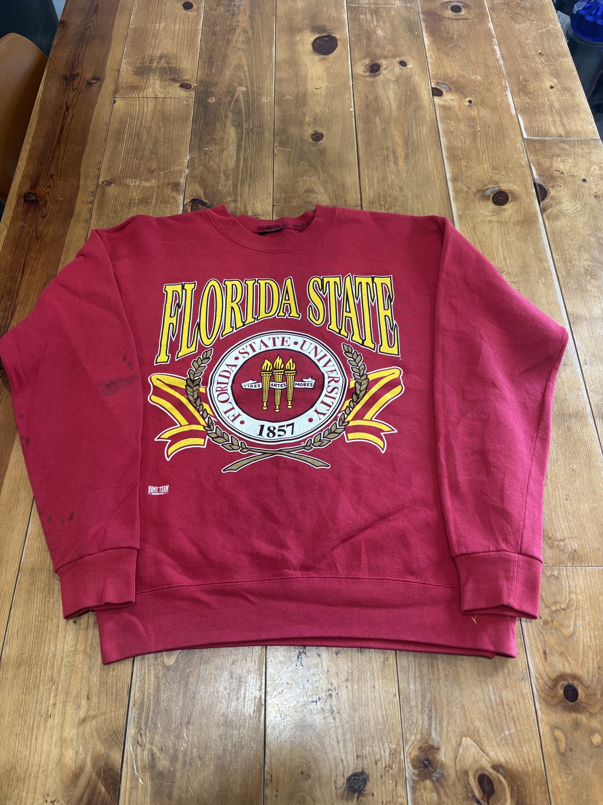 Vintage Florida State University FSU Red Crewneck Sweatshirt XL Home Team