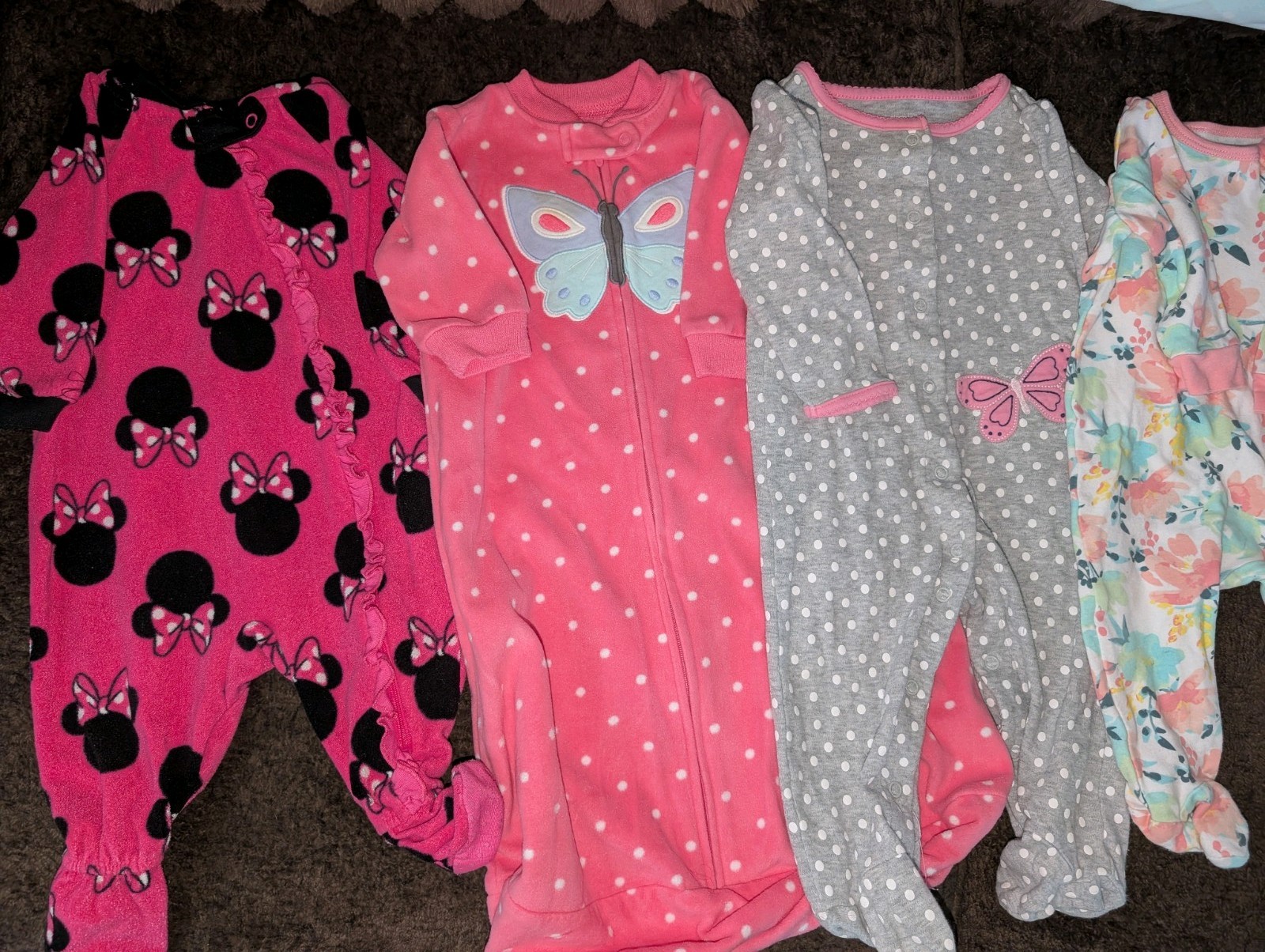 Carter&rsquo;s Baby Girl Cotton Sleeper & Romper Lot Multicolor Floral Bunny 3-6
