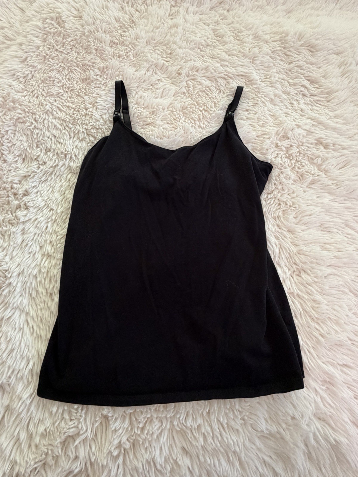 Bundle of 6 Maternity Cotton Solid Tank/Cami Top Lot Size L Multicolor