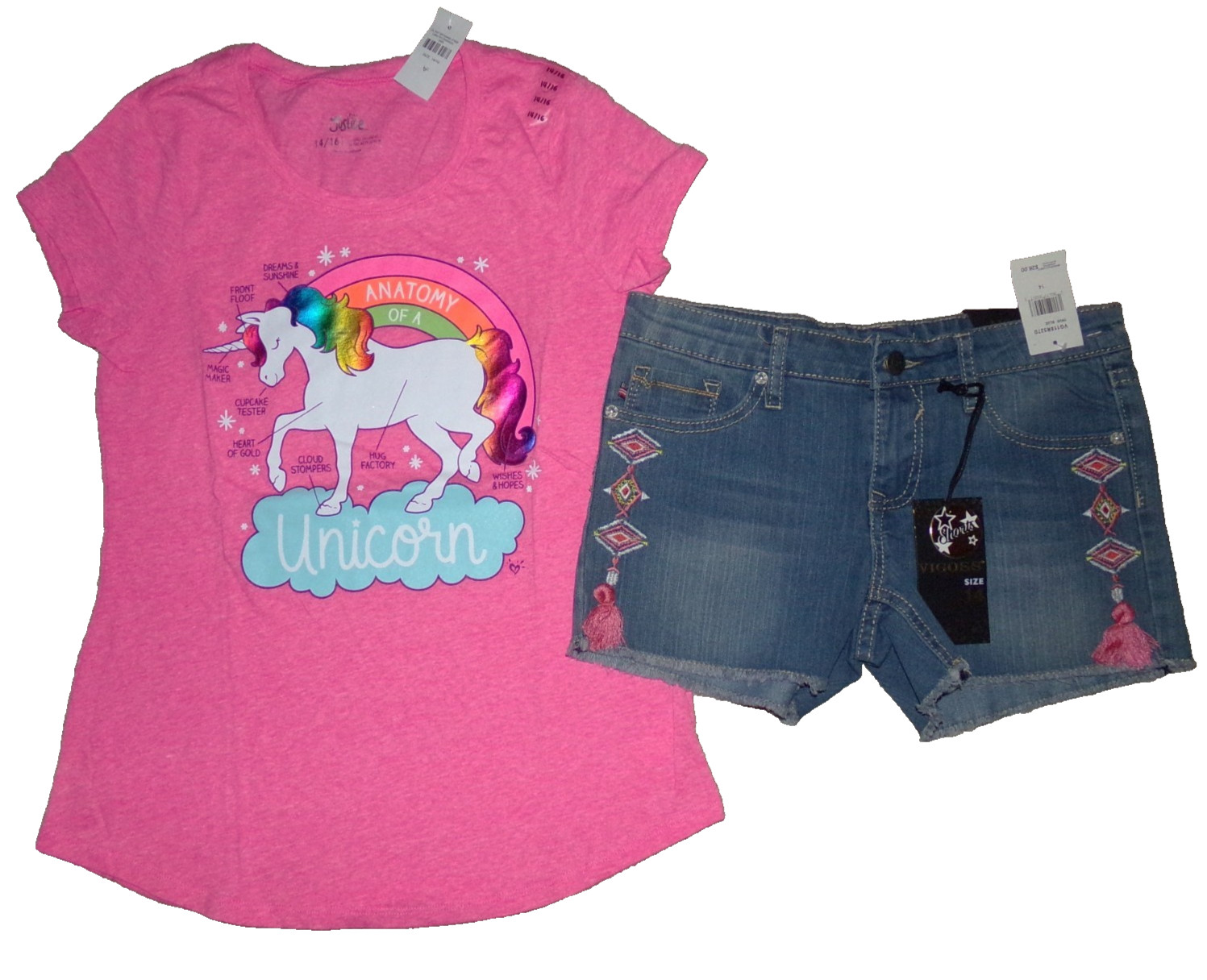 NWT LOT GIRLS SUMMER SZ 14 16 JUSTICE VIGOSS OLD NAVY