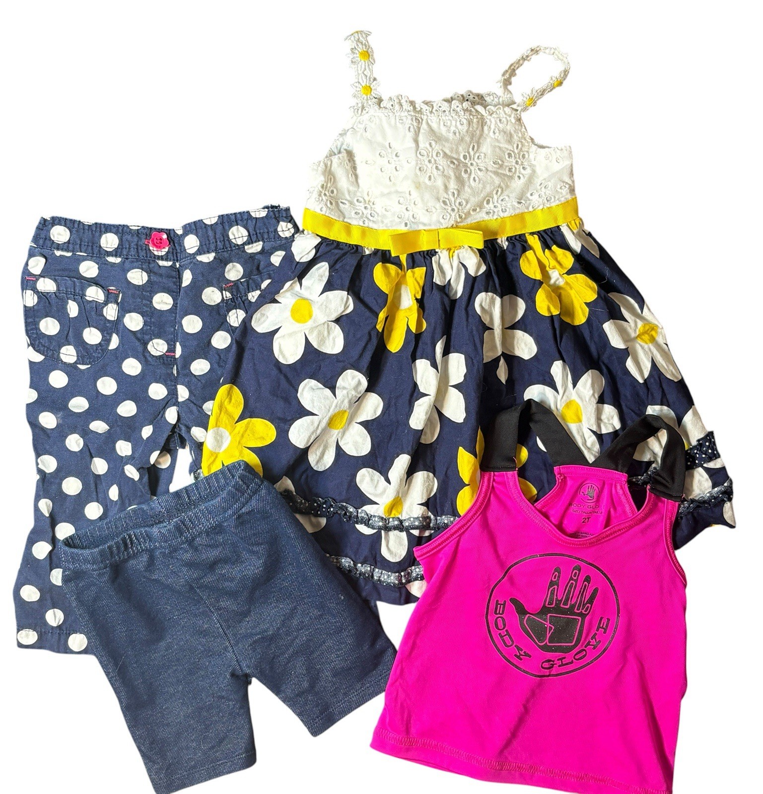 Toddler Girls 2T Summer Outfit Bundle Blueberi Blvd Dress Shorts Tank Set Lot