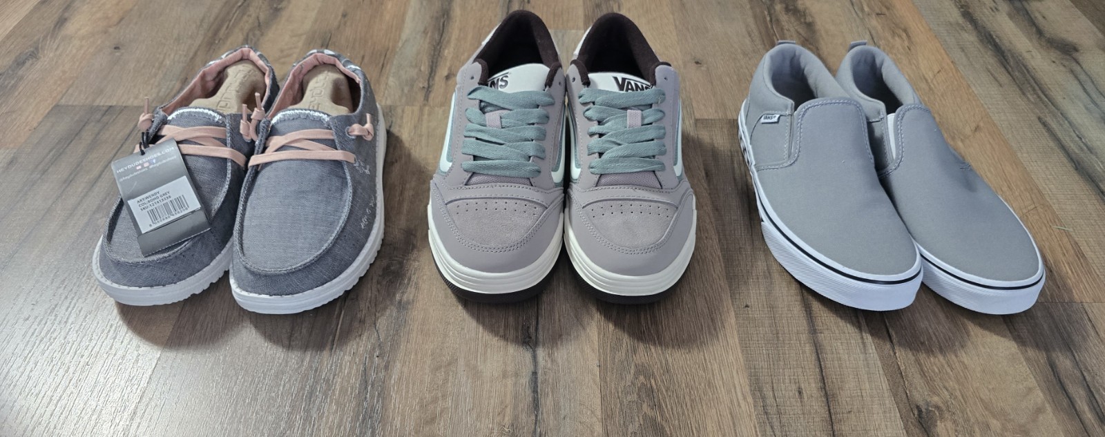 Lot Of 3 Assorted Brand Slip On & Sneaker Shoes Various Mens/Womens/Youth Sizes