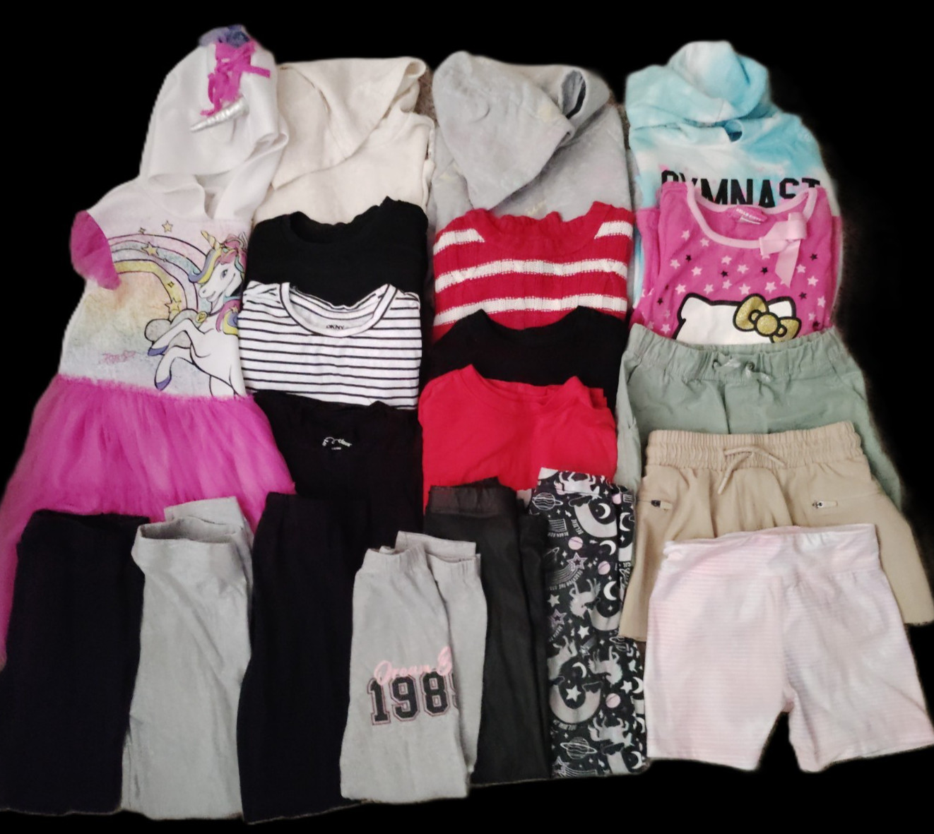 HUGE LOT CLOTHES TOPS PANTS SHORTS HOODIE OUTFITS H&M DKNY~GIRLS SIZE S 6X 6-7