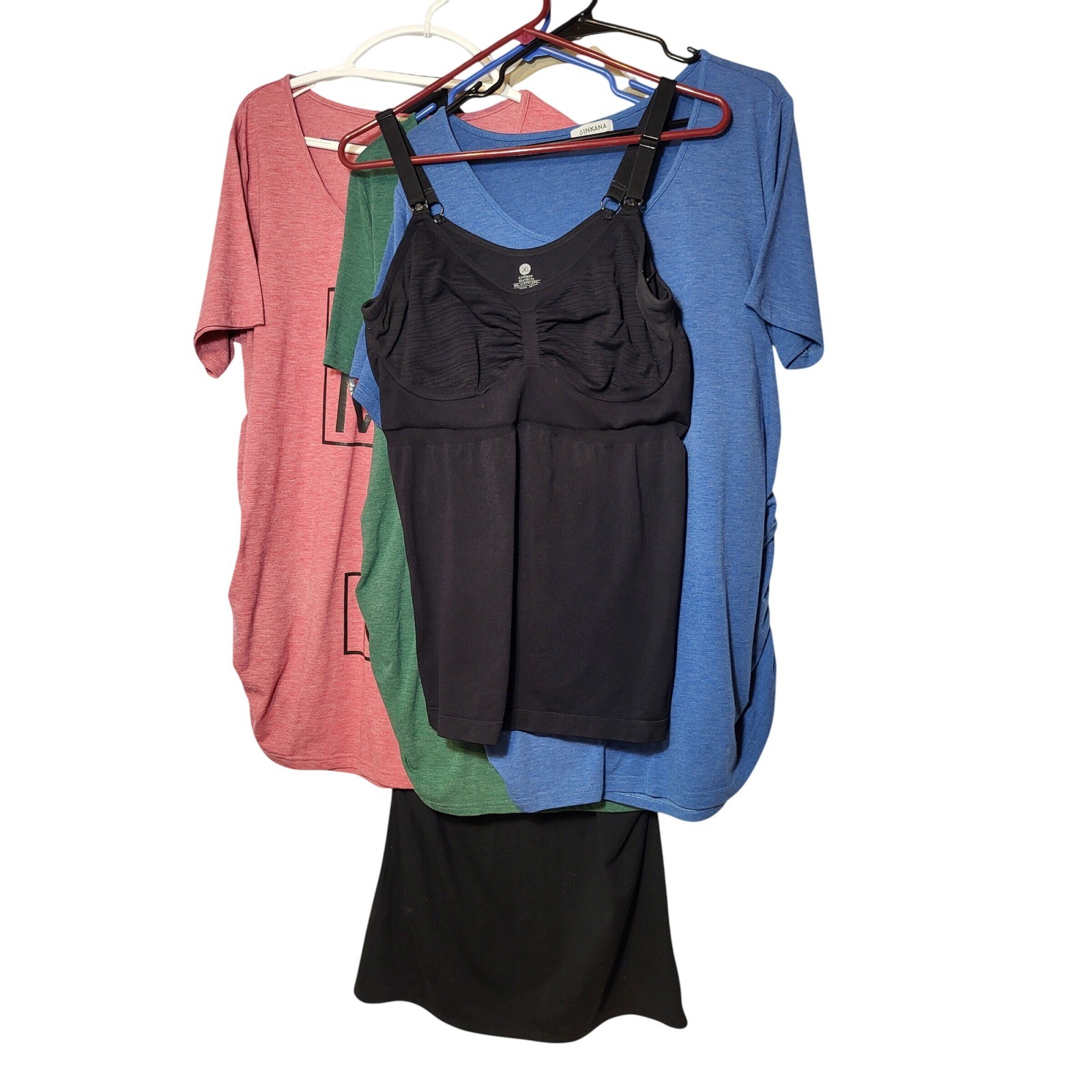Maternity Bundle XXL 5 Pieces Midi Dress 3 Tshirts Kindered Bravely Nursing Tank