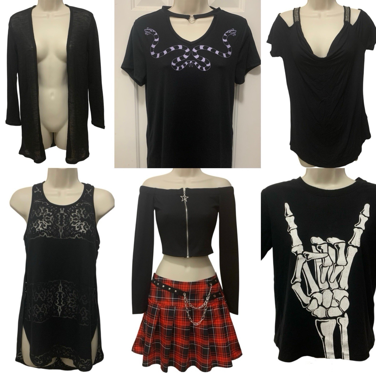 Women’s XS Goth Whimsigoth Clothing Lot 7 Pc Alternative Emo Grunge Bundle