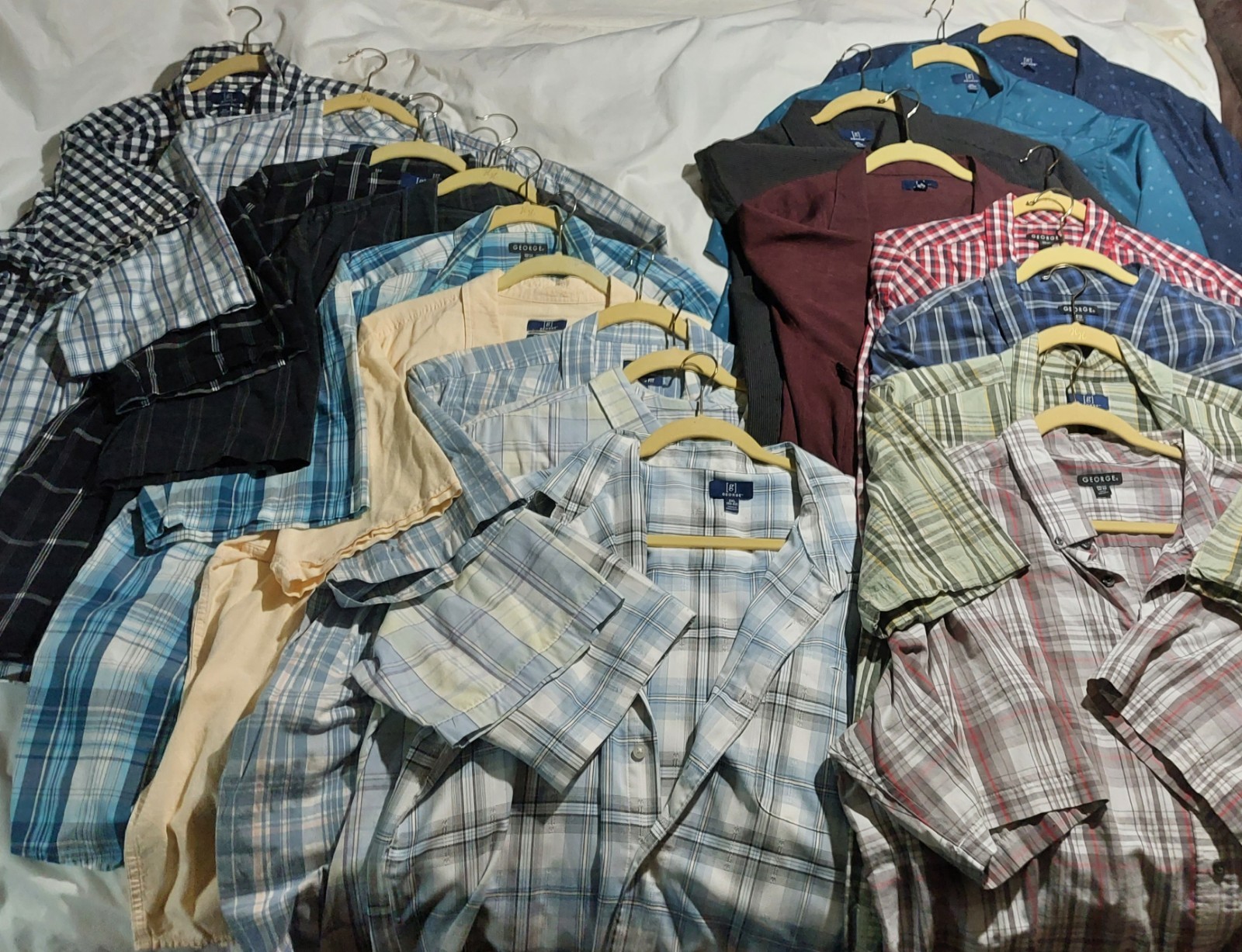 George Sonoma 161 Men&rsquo;s Button-Up Shirts Lot Multicolor XL-2XL Plaid Solid