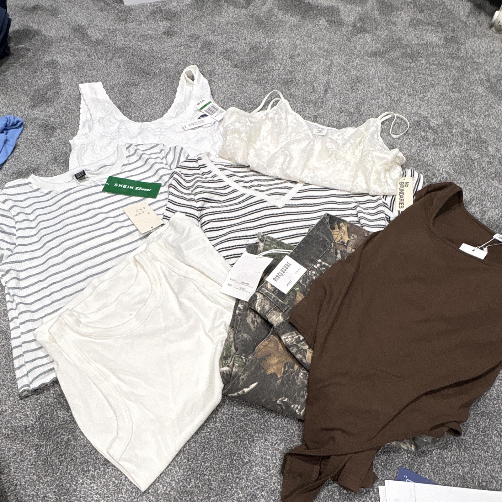 SHEIN EZwear & Disclosure Baby Girl Clothing Lot 13/31 Tops Shorts Camo Stripe