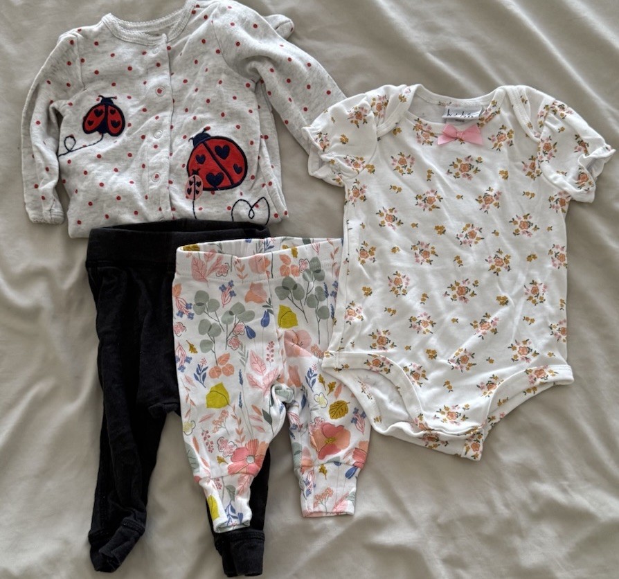 Nicole Miller Baby Girl Outfit Bundle 3-6M Monica + Andy Organic Cotton Carter’s