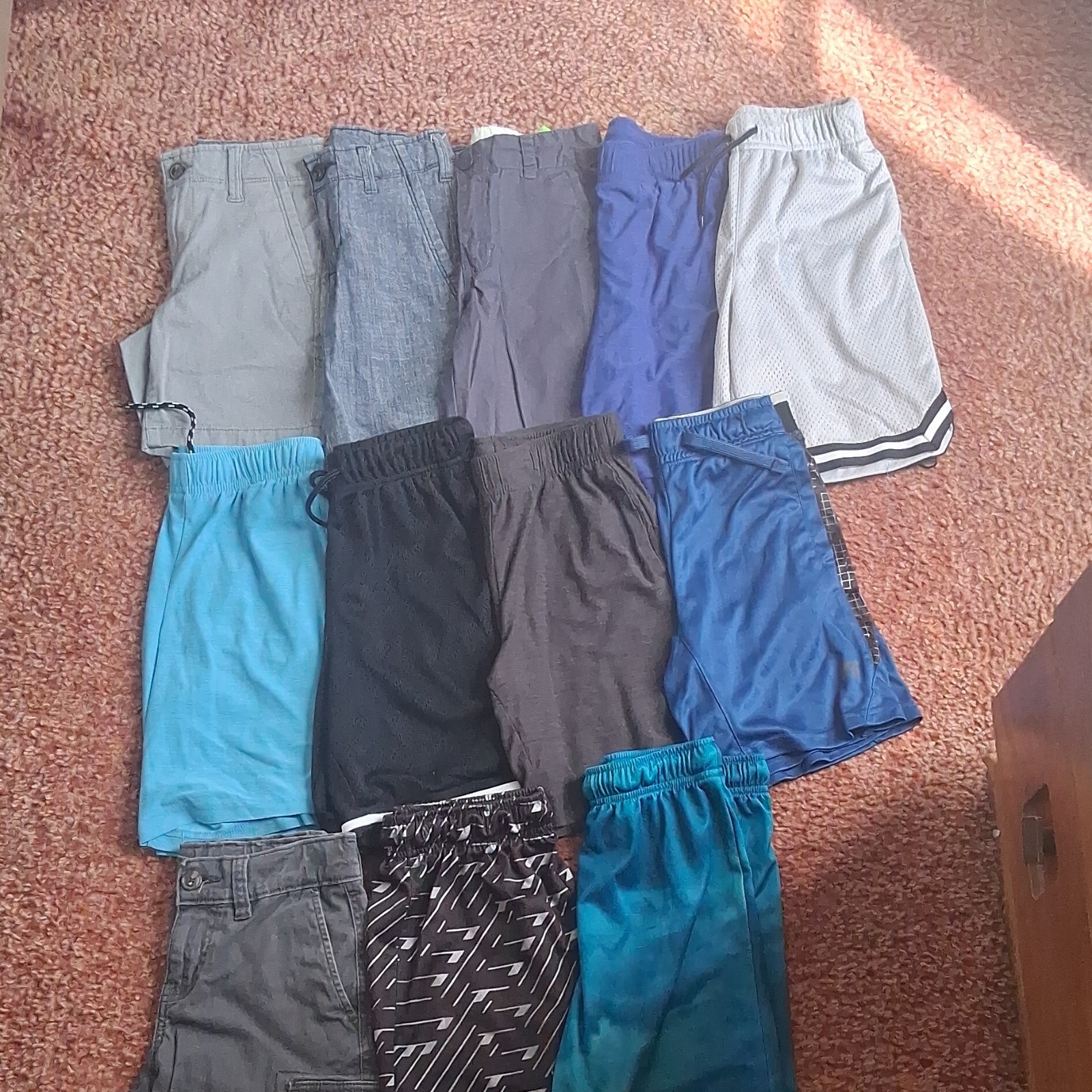 Boys Medium 7/8 size Shorts Lot 12 Multicolor Cargo Athletic & Mesh Polyester