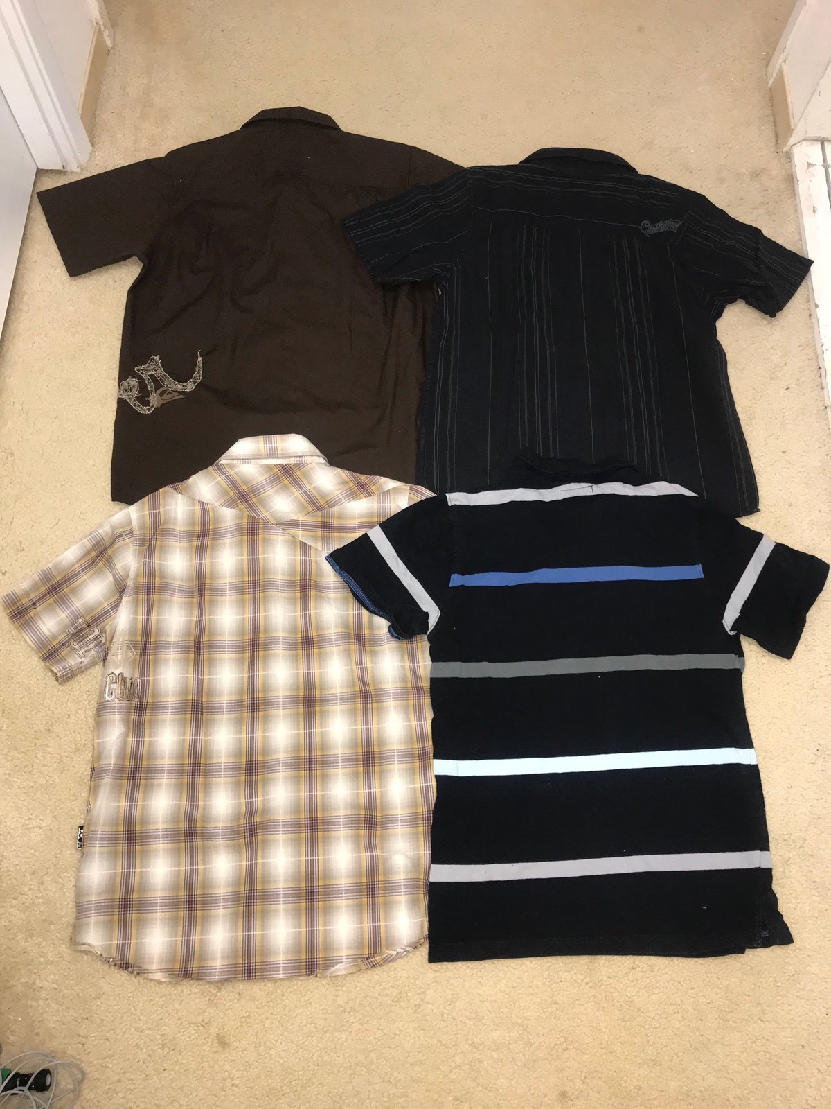 10 Piece Volcom Quiksilver Button Down Up Polo Shirt Top Sz 12-14 Medium Large
