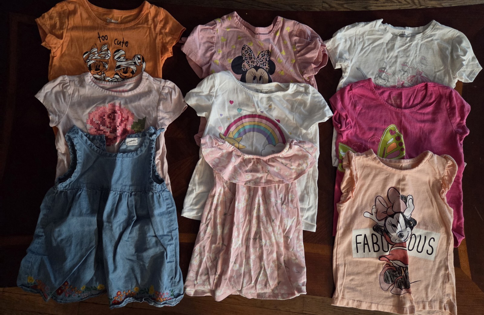 girl size 4t Mixed Clothing Lot Graphic Tops, Shorts & Skirts Minnie Unicorn