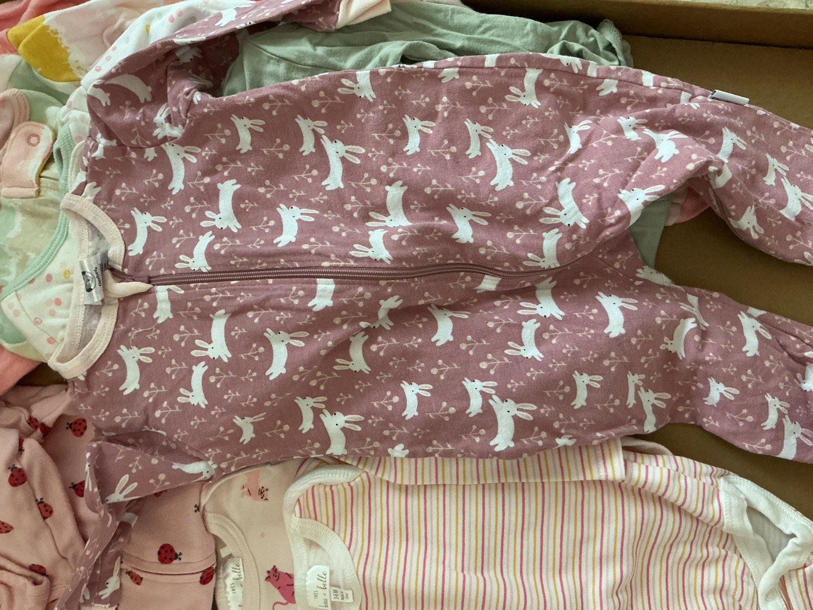 Lot of 9 Baby Cirl 3-6 Months Sleepers Body Assorted Brands Pre-owned