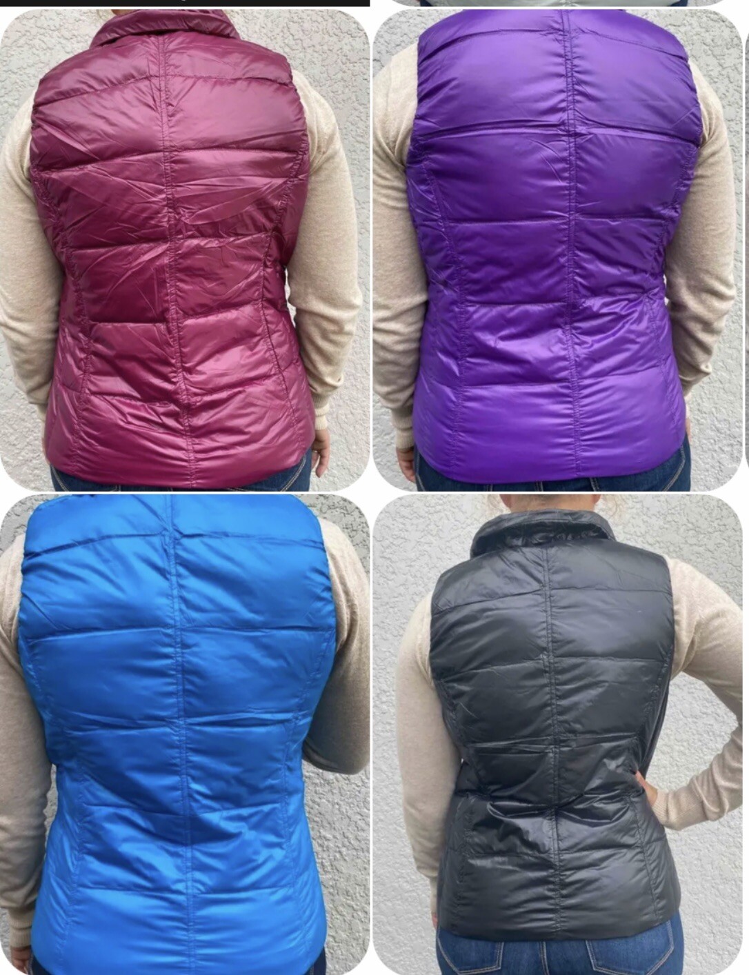 Wholesale Lot Of 75 Women’s Anorak Short Nylon Down Vest Various Colors / Sizes