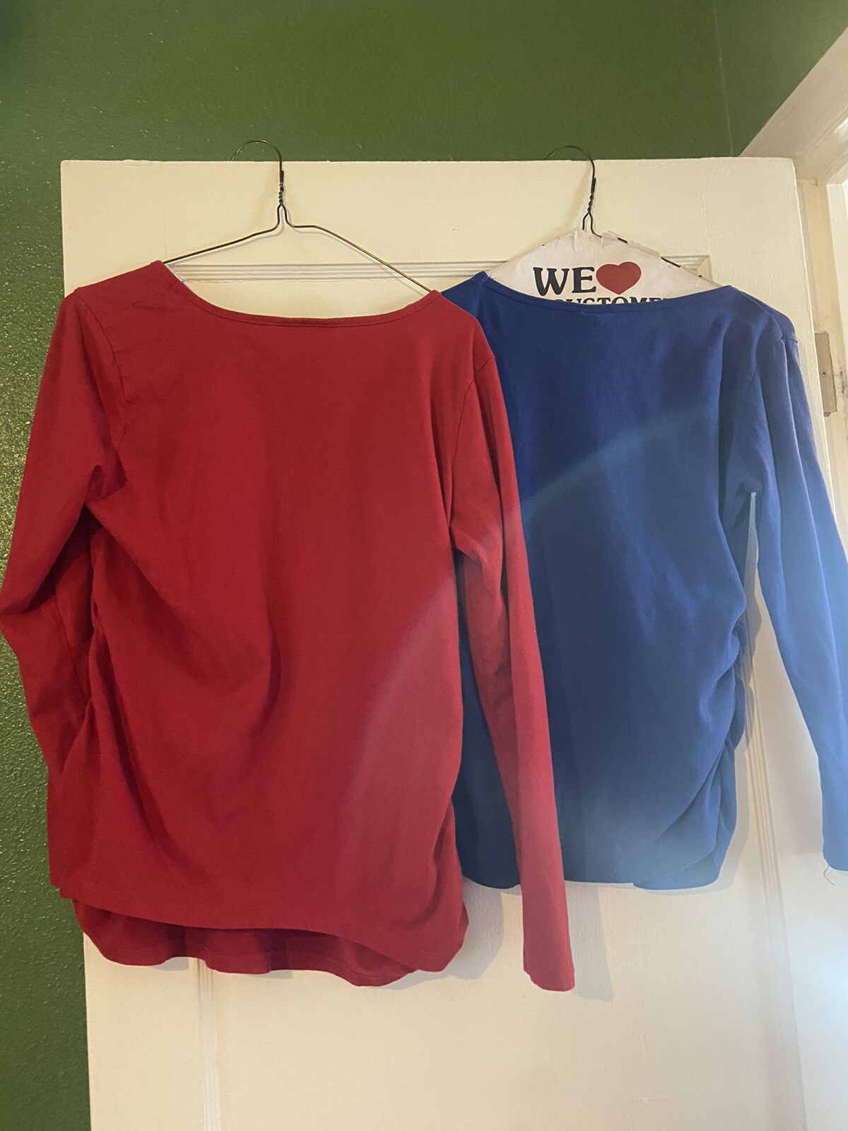 maternity shirts, medium/large, 3/4 length, long sleeve. professional. lot of 4.