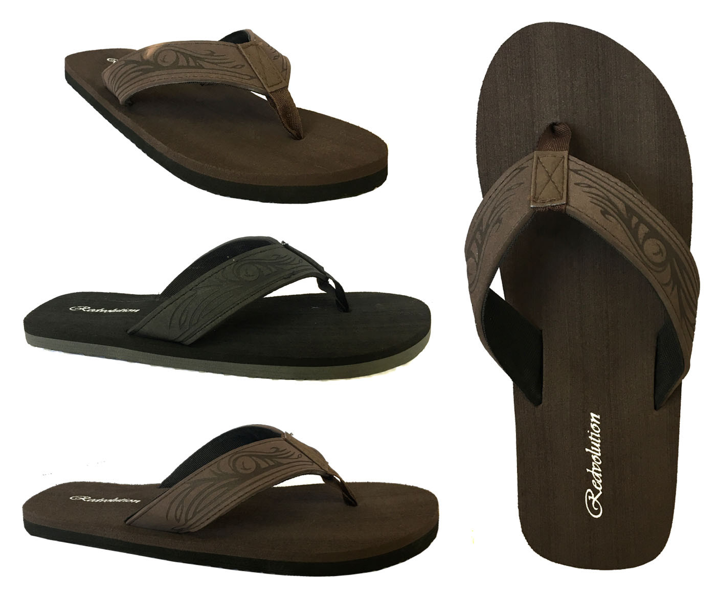 WHOLESALE LOT 36 Pairs Men Flip Flop Sandal–Tribal Tattoo( ( 585 M)