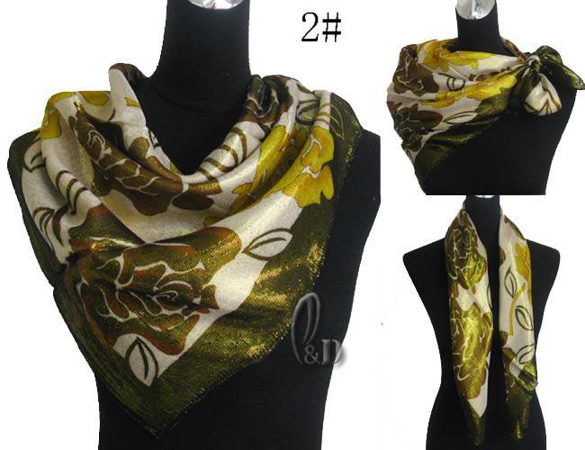WHOLESALE BULK LOT OF 10 MIXED STYLE Shiny Square Head Neck Wrap SCARF sc045