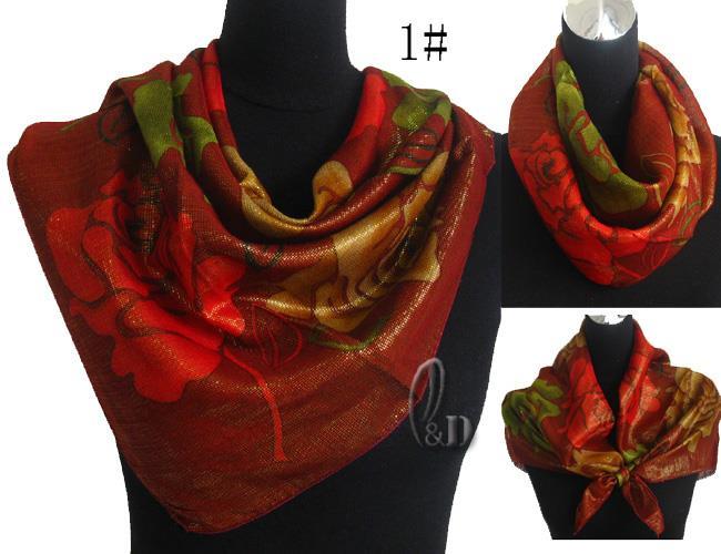 WHOLESALE BULK LOT OF 10 MIXED STYLE Shiny Square Head Neck Wrap SCARF sc045