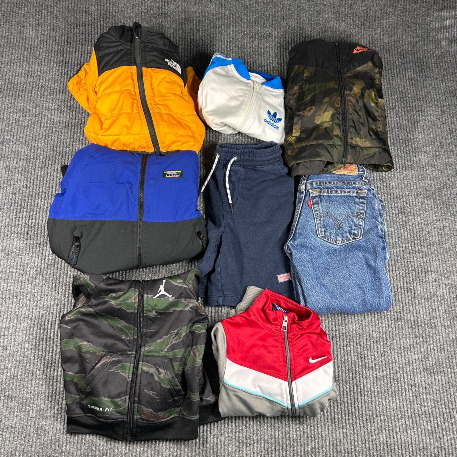 Kids Clothing Lot Nike Adidas Jordan The North Face Vineyard Vines Levi 8pc