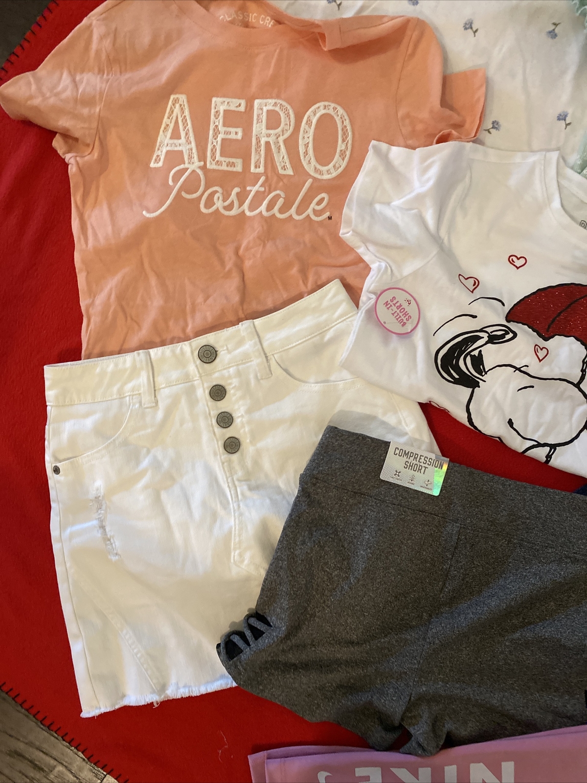 GIRL 9Pc Lot Shorts Leggings T-Shirts 14-16 & XL & M Nike Justice etc NEW EUC