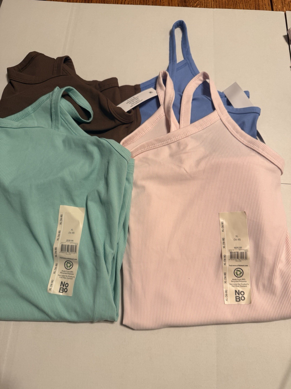 No Boundaries Ribbed Cami Tank Tops Lot XL (16-18) Solid Multicolor