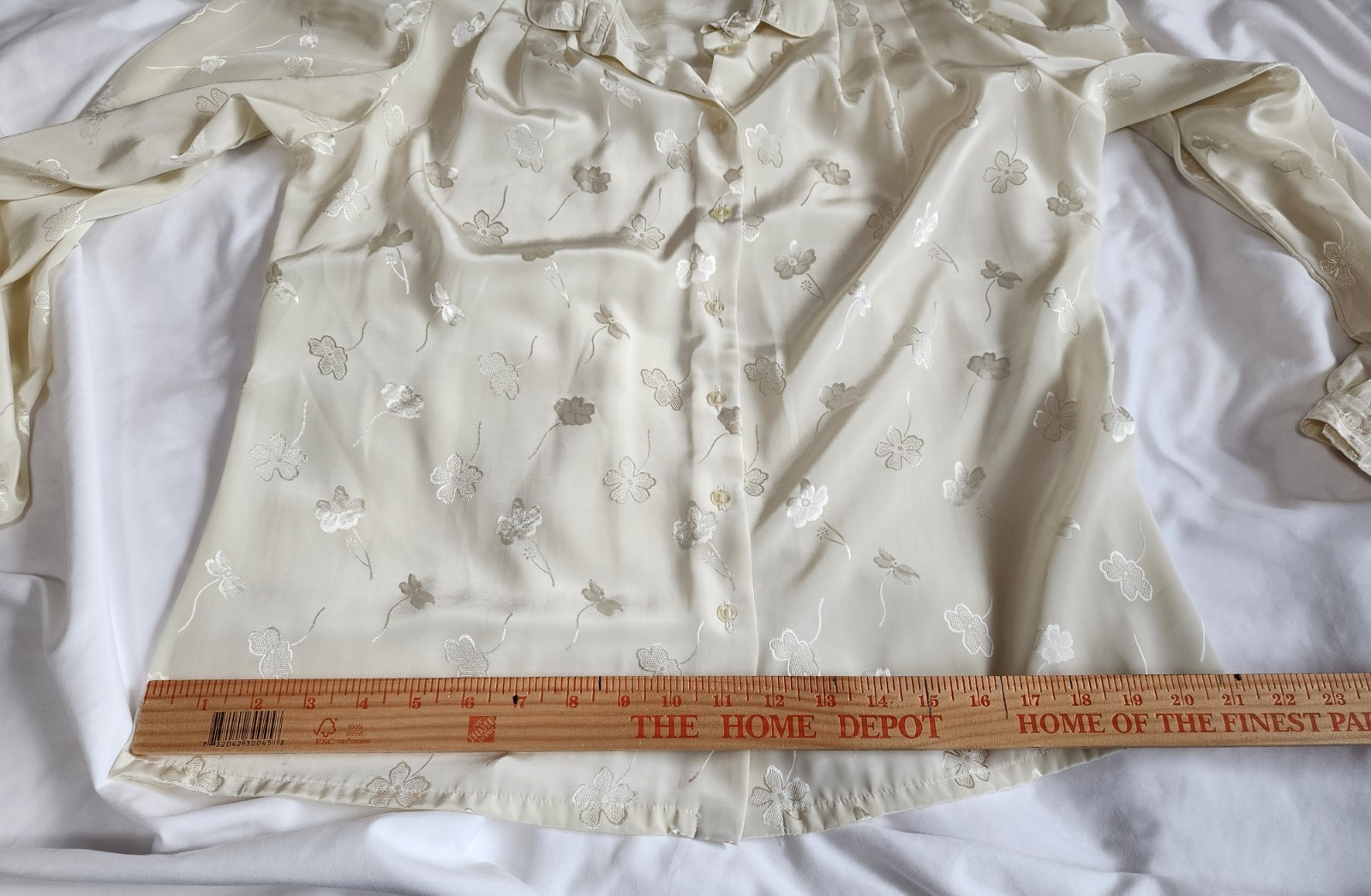 Mixed Lot of Two Ladies Blouses Brown Short Sleeve and Cream Long Sleeve-No Tags