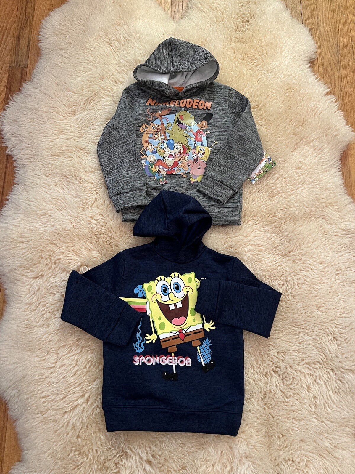 Nickelodeon NWT LOT OF 2 Sponge Bob Square Pants Hoodie Sweatshirt Size 5
