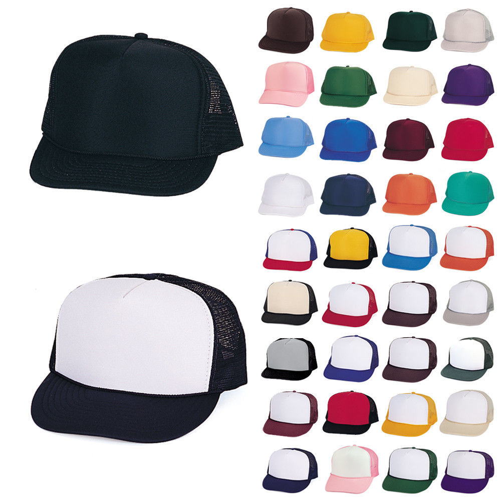35 Lot Trucker Baseball Hats Caps Foam Mesh Blank Adult Youth Kids Wholesale