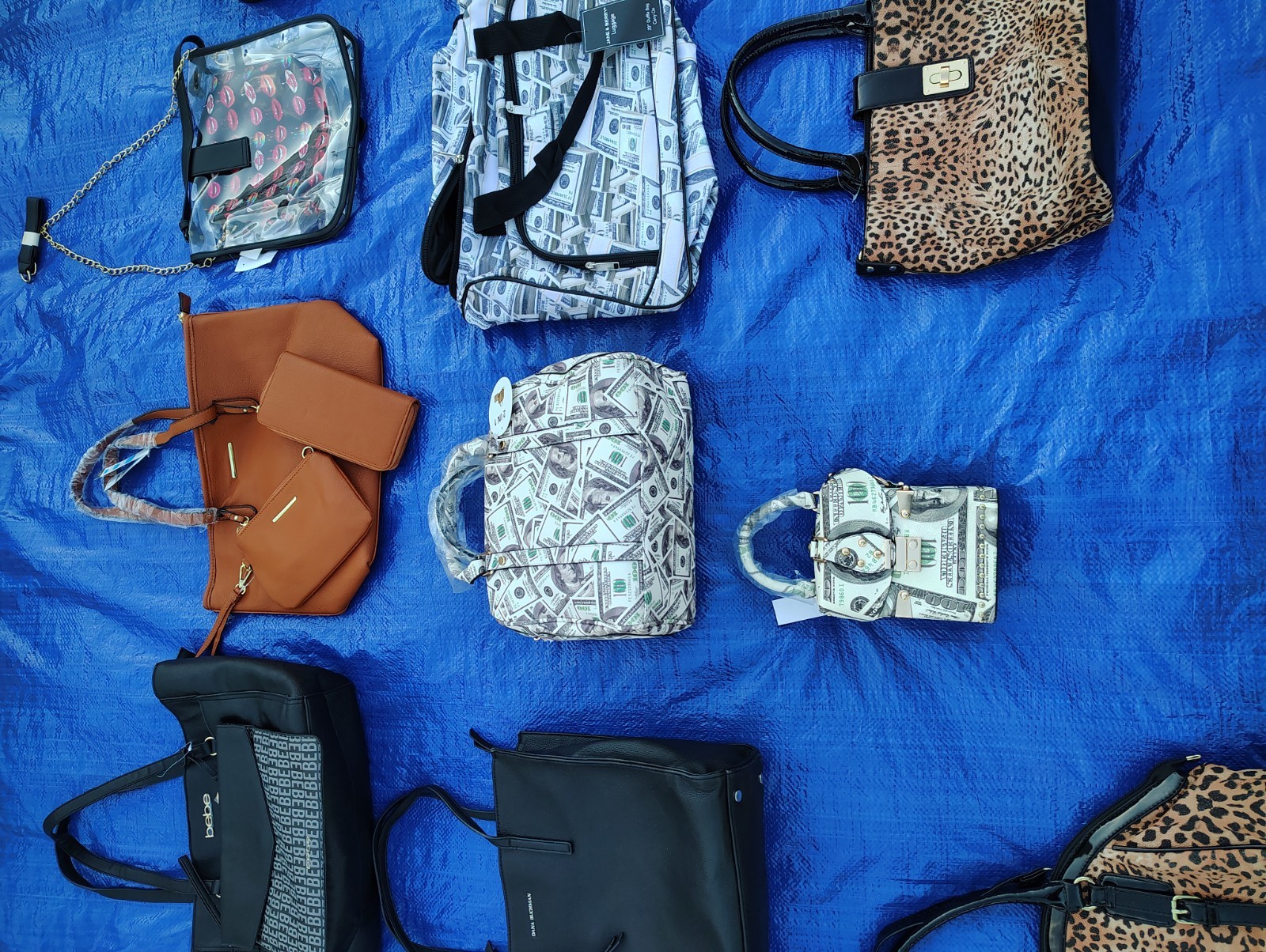 bebe Dana Buchman Jane & Berry Handbag Lot Faux Leather Animal Print Money