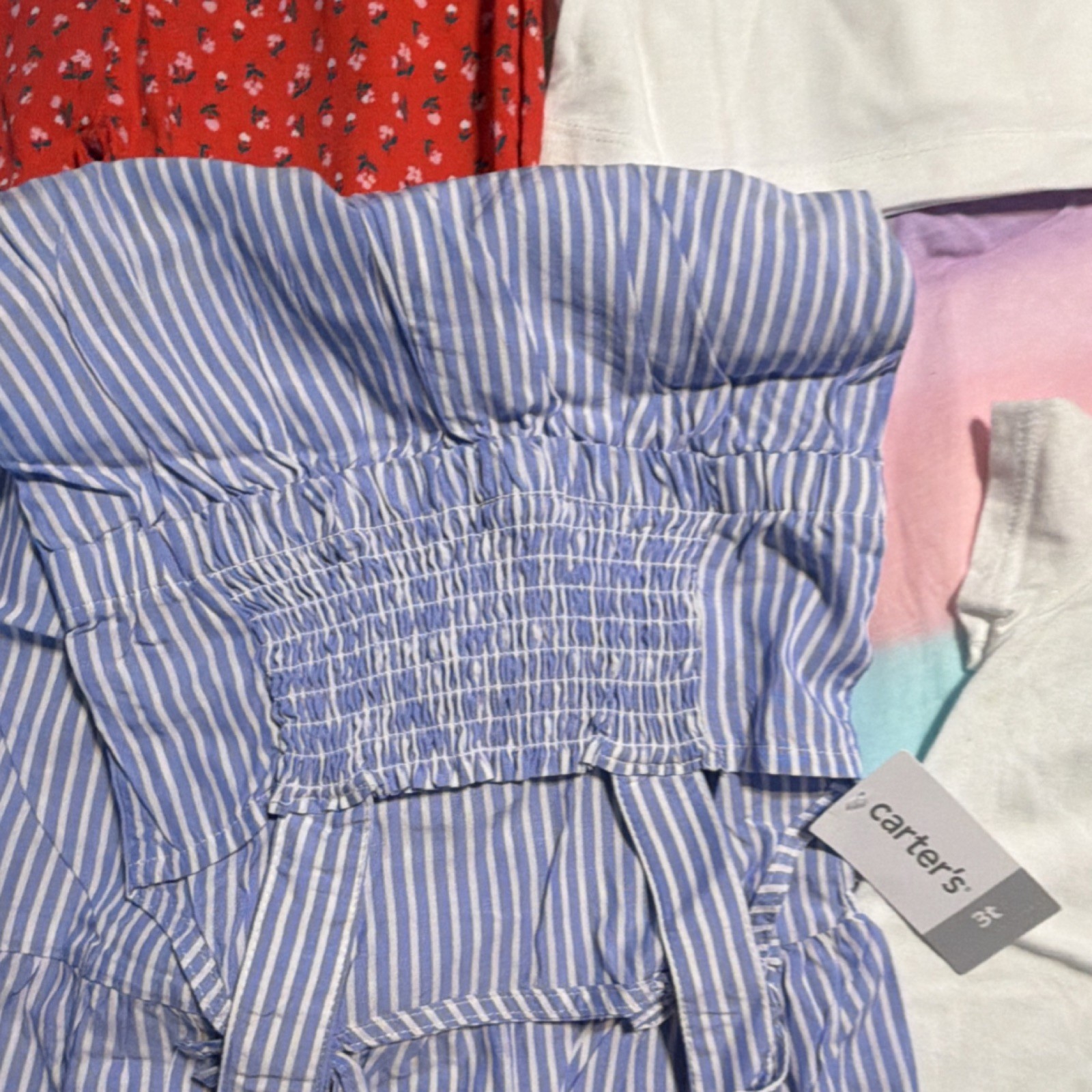 Carter&rsquo;s Toddler Girl 3T Lot Tops Striped Jumpsuit Floral Romper Skort NWT