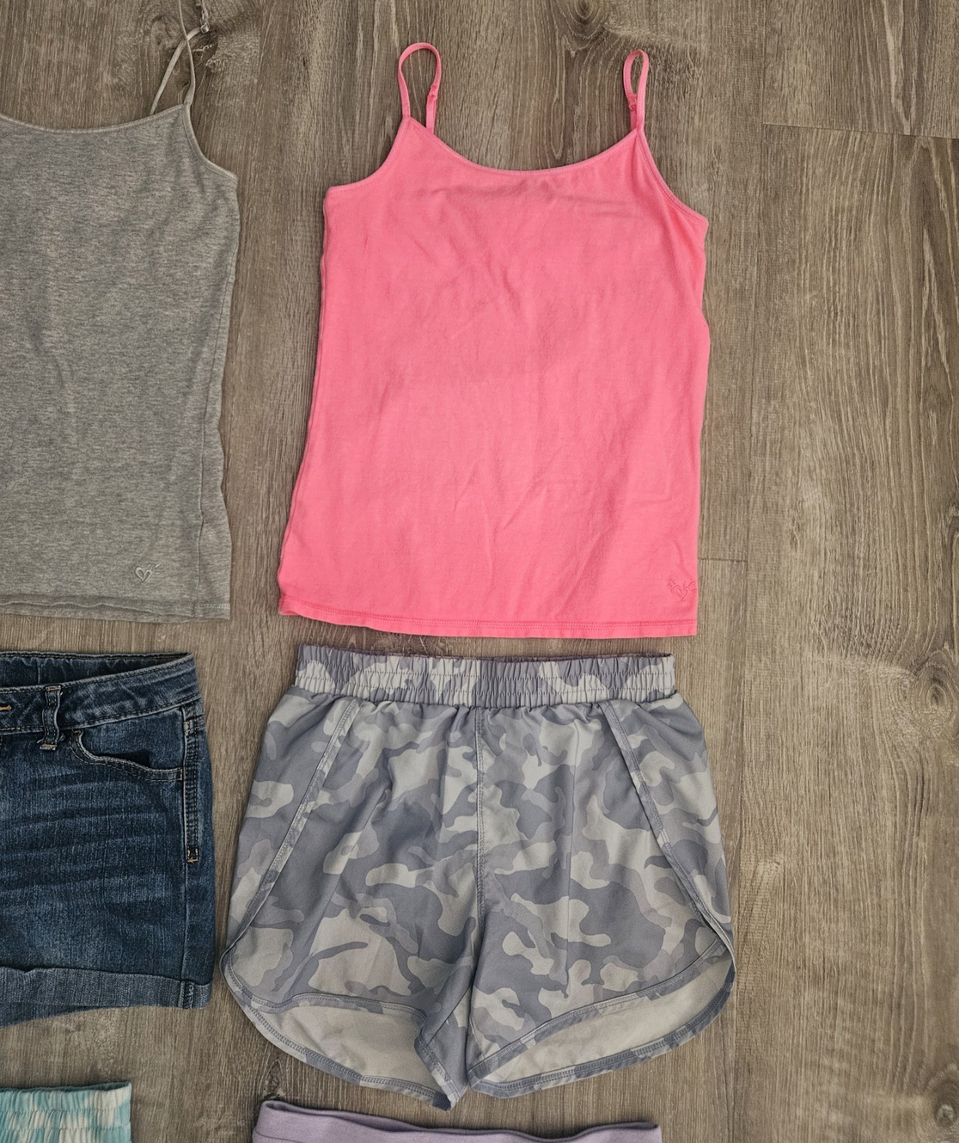 Girls Lot 10/12 L Clothes Tops Shorts Back To School Activewear Camo Athletic